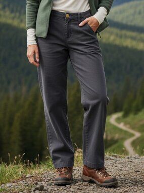 Marine Layer Allison Wide Leg Trouser Washed Charcoal Slate Cotton Twill XS